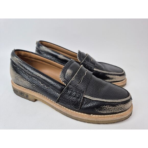 Golden Goose Women's Distressed Black Jerry Leather Loafers Size 36 - Picture 1 of 7